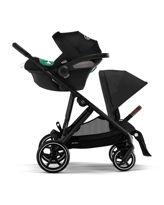 Cybex Gazelle S Stroller-Converts to Double Stroller-Height Adjustable Parent Handle Bar-Reversible & Flat Reclining Seat-With Free Extra Storage Basket-2 Years Warranty-For 0 to 4Y (Upto 22 Kg)-Black Frame & Moon Black Seat