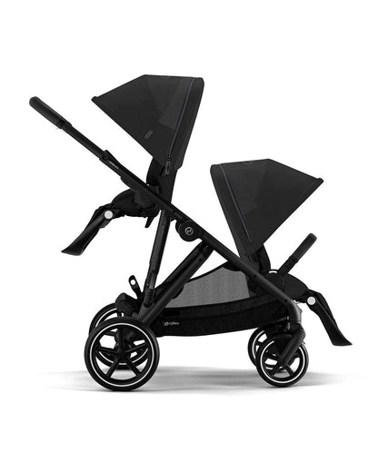 Cybex Gazelle S Double Stroller-With Free Extra Storage Basket-2 Years Warranty-For 0M to 4Y (Upto 22 Kg)-Black Frame & Moon Black