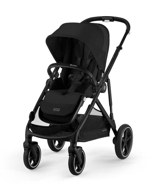 Cybex Gazelle S Stroller & Gazelle S Carry Cot Travel System-Black Frame & Moon Black