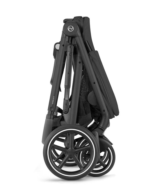 Cybex Gazelle S Stroller-Converts to Double Stroller-Height Adjustable Parent Handle Bar-Reversible & Flat Reclining Seat-With Free Extra Storage Basket-2 Years Warranty-For 0 to 4Y (Upto 22 Kg)-Black Frame & Moon Black Seat