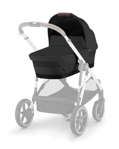 Cybex Gazelle S Stroller & Gazelle S Carry Cot Travel System-Black Frame & Moon Black