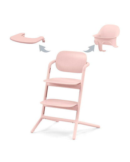 Cybex Lemo 3 in 1 High Chair-With Comfort Inlay, Baby Set & Tray-2 Years Warranty-For 6M to 99Y (Upto 120 Kg)-Pearl Pink