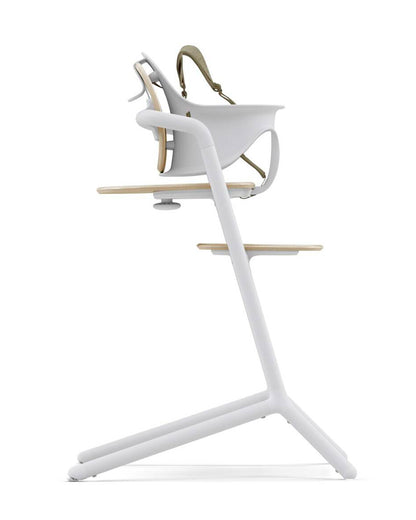 Cybex Lemo 3 in 1 High Chair-With Baby Set & Tray-Individual Height & Depth Adjustment of Seat & Footrest-Anti Tip Rear Wheels for Easy Movement-2 Years Warranty-For 6M to 99Y (Upto 120 Kg)-Sand White