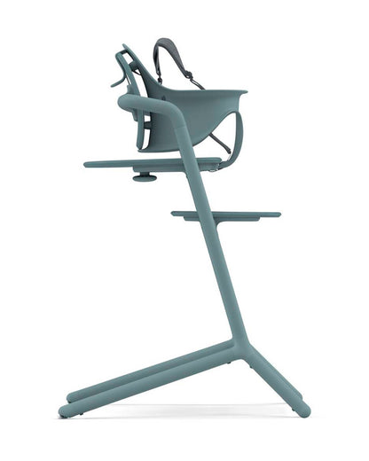 Cybex Lemo 3 in 1 High Chair-With Baby Set & Tray-Individual Height and Depth Adjustment of Seat & Footrest-Anti Tip Rear Wheels for Easy Movement-2 Years Warranty-For 6M to 99Y (Upto 120 Kg)-Stone Blue