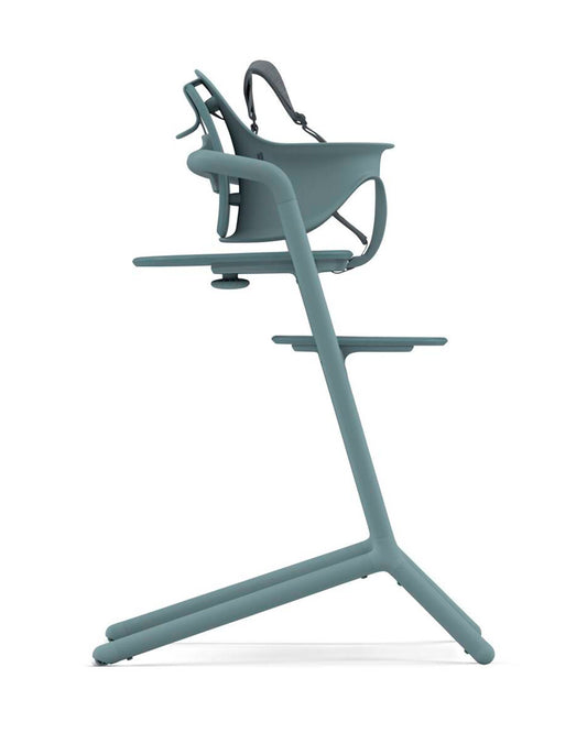Cybex Lemo 3 in 1 High Chair-With Baby Set & Tray-Individual Height and Depth Adjustment of Seat & Footrest-Anti Tip Rear Wheels for Easy Movement-2 Years Warranty-For 6M to 99Y (Upto 120 Kg)-Stone Blue
