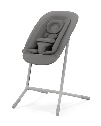 Cybex Lemo 4 in 1 High Chair-With Bouncer Seat, Baby Set & Tray-Individual Height & Depth Adjustment of Seat & Footrest-Anti Tip Rear Wheels for Easy Movement-2 Years Warranty-For 0 to 99Y (Upto 120 Kg)-Suede Grey