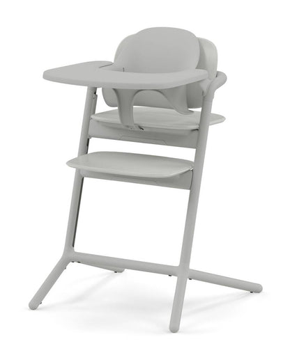 Cybex Lemo 4 in 1 High Chair-With Bouncer Seat, Baby Set & Tray-Individual Height & Depth Adjustment of Seat & Footrest-Anti Tip Rear Wheels for Easy Movement-2 Years Warranty-For 0 to 99Y (Upto 120 Kg)-Suede Grey