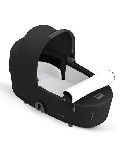 Cybex Mios Lux Baby Carry Cot-With Two Separate Mesh Windows-100% Cotton-Intergrated Carry Handle-UPF 50+ Canopy with Visor-2 Years Warranty-For 0 to 6M (Upto 9 Kg)-Sepia Black
