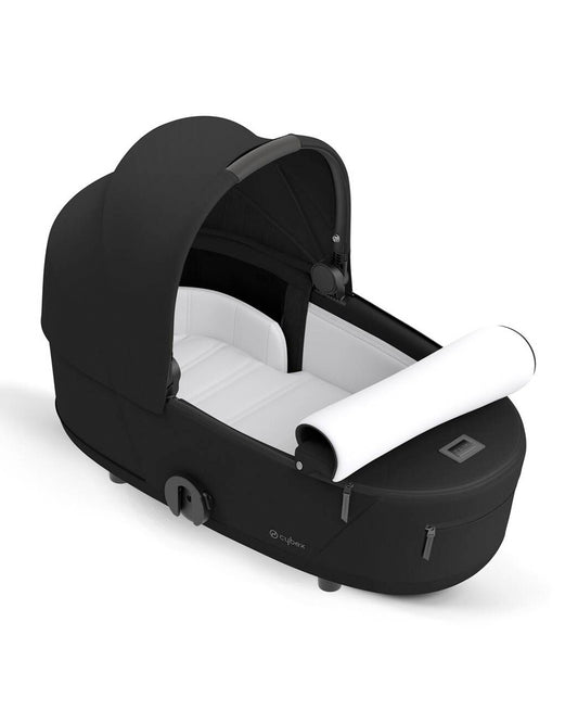 Cybex Mios Lux Baby Carry Cot-With Two Separate Mesh Windows-100% Cotton-Intergrated Carry Handle-UPF 50+ Canopy with Visor-2 Years Warranty-For 0 to 6M (Upto 9 Kg)-Sepia Black