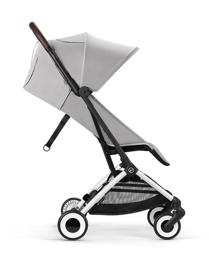 Cybex Orfeo Cabin Friendly Stroller-One Hand Fold-Flat Reclining Seat-Car Seat Compatible-2 Years Warranty-For 0 to 4Y (Upto 22 Kg)-Silver Frame & Fog Grey Seat