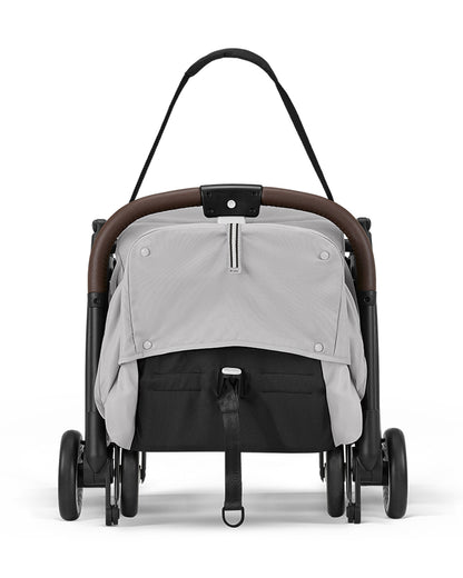 Cybex Orfeo Cabin Friendly Stroller-One Hand Fold-Flat Reclining Seat-Car Seat Compatible-2 Years Warranty-For 0 to 4Y (Upto 22 Kg)-Silver Frame & Fog Grey Seat