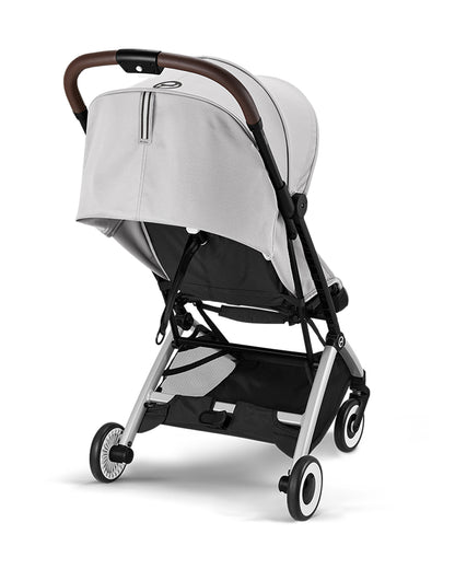 Cybex Orfeo Cabin Friendly Stroller-One Hand Fold-Flat Reclining Seat-Car Seat Compatible-2 Years Warranty-For 0 to 4Y (Upto 22 Kg)-Silver Frame & Fog Grey Seat