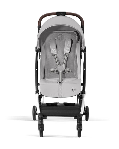 Cybex Orfeo Cabin Friendly Stroller-One Hand Fold-Flat Reclining Seat-Car Seat Compatible-2 Years Warranty-For 0 to 4Y (Upto 22 Kg)-Silver Frame & Fog Grey Seat