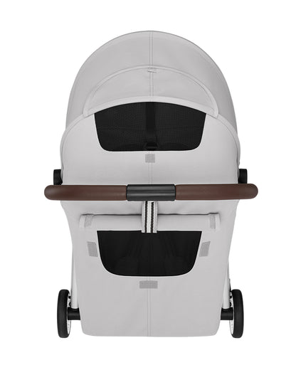 Cybex Orfeo Cabin Friendly Stroller-One Hand Fold-Flat Reclining Seat-Car Seat Compatible-2 Years Warranty-For 0 to 4Y (Upto 22 Kg)-Silver Frame & Fog Grey Seat