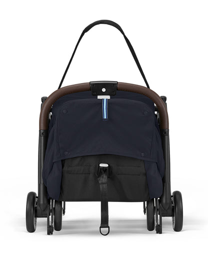 Cybex Orfeo Cabin Friendly Stroller-One Hand Fold-Flat Reclining Seat-Car Seat Compatible-2 Years Warranty-For 0 to 4Y (Upto 22 Kg)-Silver Frame & Dark Blue Seat