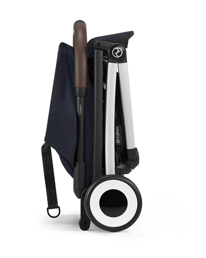Cybex Orfeo Cabin Friendly Stroller-One Hand Fold-Flat Reclining Seat-Car Seat Compatible-2 Years Warranty-For 0 to 4Y (Upto 22 Kg)-Silver Frame & Dark Blue Seat