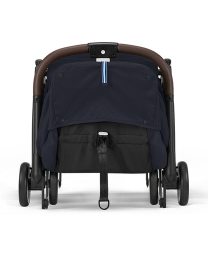 Cybex Orfeo Cabin Friendly Stroller-One Hand Fold-Flat Reclining Seat-Car Seat Compatible-2 Years Warranty-For 0 to 4Y (Upto 22 Kg)-Silver Frame & Dark Blue Seat