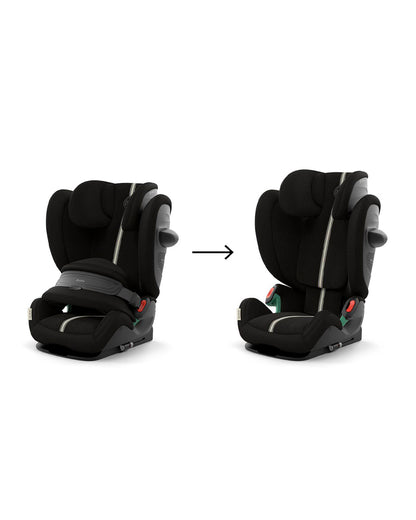 Cybex Pallas G2 PLUS Baby Car Seat-Forward Facing-Mesh Fabric For 6x Better Airflow-With Airbag Style Impact Shield-Reduces the Risk of Neck Injury-12 Positions Adjustable Headrest-For 15M to 12Y (9 to 50 Kg)-Moon Black