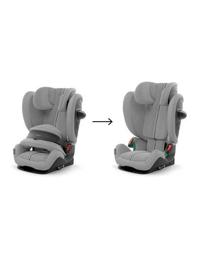 Cybex Pallas G2 PLUS Baby Car Seat-Forward Facing-Mesh Fabric For 6x Better Airflow-With Airbag Style Impact Shield-Reduces the Risk of Neck Injury-12 Positions Adjustable Headrest-For 15M to 12Y (9 to 50 Kg)-Stone Grey