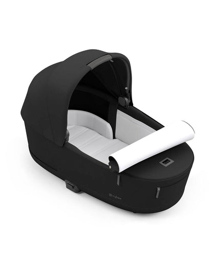 Cybex Priam Stroller & Priam Lux Carry Cot Travel System-Includes Adapters-Chrome Brown Frame & Sepia Black