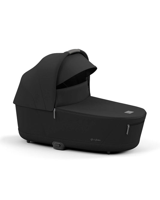 Cybex Priam Lux Carry Cot-With Two Separate Mesh Window-100% Cotton & Memory Foam-UPF 50+ Canopy with Visor-Compact Fold-2 Years Warranty-For 0 to 6M (Upto 9 kg)-Sepia Black