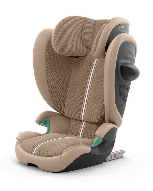 Cybex Solution G2 PLUS Foldable Car Seat-Forward Facing-Folds into Compact Shape-Mesh Fabric For 6x Better Airflow-With Convenient Carry Handle-12 Positions Adjustable Headrest-For 3 to 12Y (15 to 50 Kg)-Almond Beige