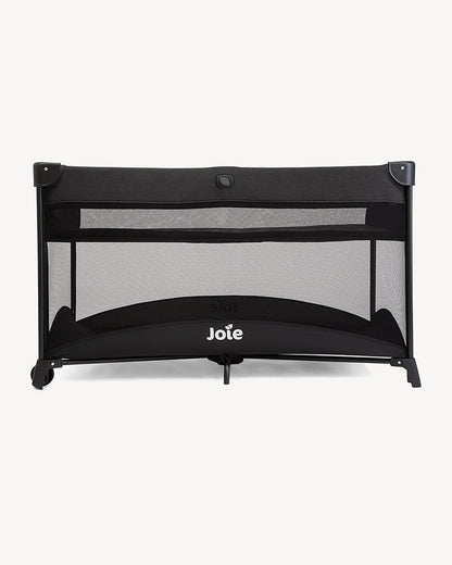 Joie Allura 120 Travel Cot-With Removable Bassinet-Extra Compact Fold-Includes Carry Bag-For Infants-Upto 15 Kg-Shale