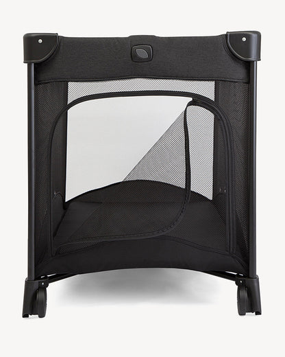 Joie Allura 120 Travel Cot-With Removable Bassinet-Extra Compact Fold-Includes Carry Bag-For Infants-Upto 15 Kg-Shale