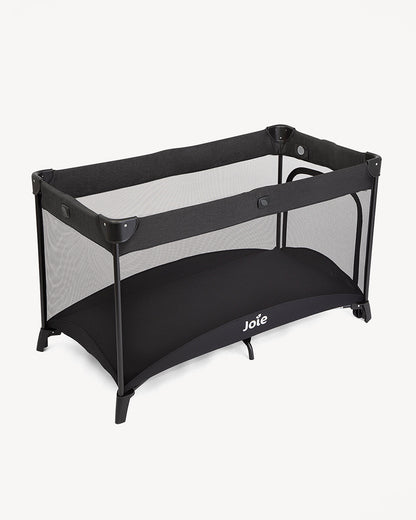 Joie Allura 120 Travel Cot-With Removable Bassinet-Extra Compact Fold-Includes Carry Bag-For Infants-Upto 15 Kg-Shale