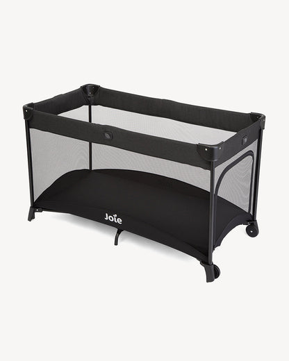 Joie Allura 120 Travel Cot-With Removable Bassinet-Extra Compact Fold-Includes Carry Bag-For Infants-Upto 15 Kg-Shale