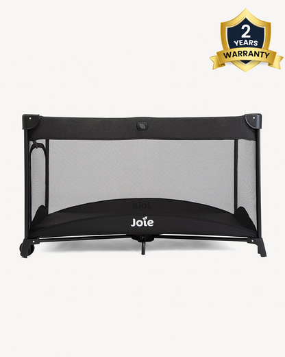 Joie Allura 120 Travel Cot-With Removable Bassinet-Extra Compact Fold-Includes Carry Bag-For Infants-Upto 15 Kg-Shale