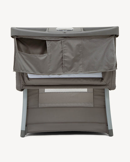 Joie Illusion Travel Cot With Tuckaway Changing Table-Deluxe Parent Organizer With Storage-Removable Bassinet-Compact Fold-Includes Carry Bag-For Infants-Upto 15 Kg-Nickel