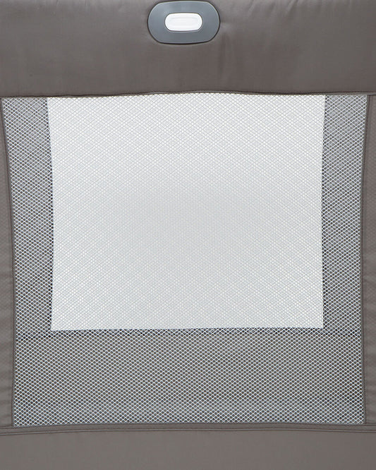 Joie Illusion Travel Cot With Tuckaway Changing Table-Deluxe Parent Organizer With Storage-Removable Bassinet-Compact Fold-Includes Carry Bag-For Infants-Upto 15 Kg-Nickel