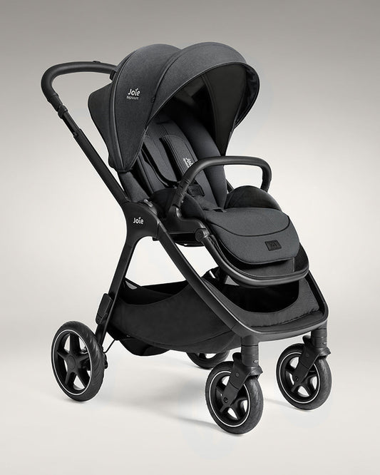 Joie Finiti Baby Stroller-Height Adjustable Handle Height-Reversible & Flat Reclining Seat-Travel System Compatible-2 Years Warranty-For 0 to 4Y (Upto 22 Kg)-Ebony