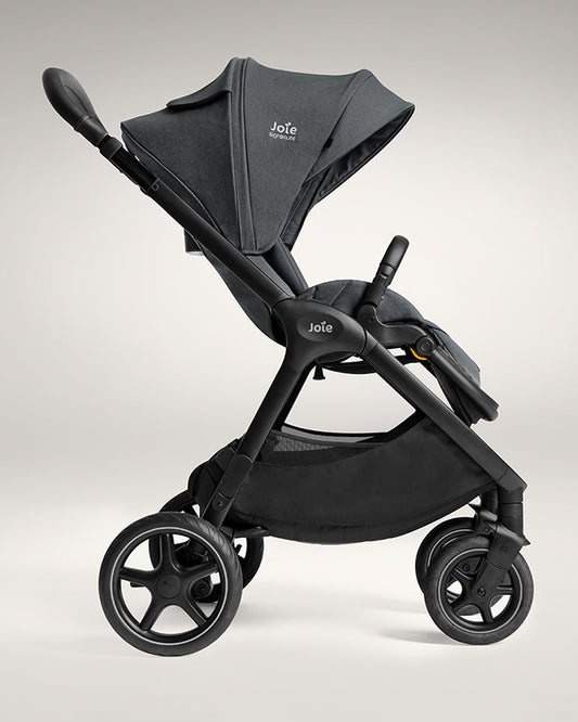 Joie Finiti Baby Stroller-Height Adjustable Handle Height-Reversible & Flat Reclining Seat-Travel System Compatible-2 Years Warranty-For 0 to 4Y (Upto 22 Kg)-Ebony