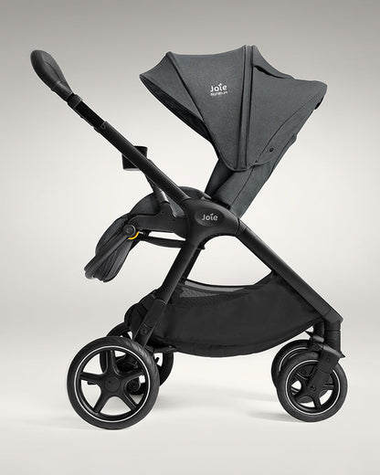 Joie Finiti Baby Stroller-Height Adjustable Handle Height-Reversible & Flat Reclining Seat-Travel System Compatible-2 Years Warranty-For 0 to 4Y (Upto 22 Kg)-Ebony