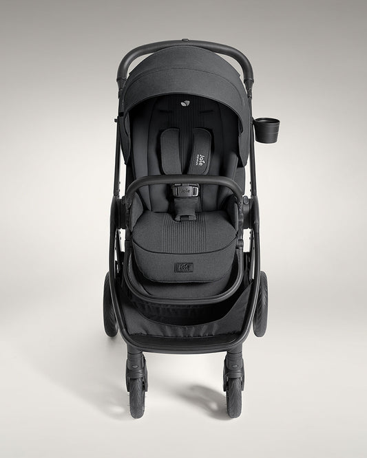 Joie Finiti Baby Stroller-Height Adjustable Handle Height-Reversible & Flat Reclining Seat-Travel System Compatible-2 Years Warranty-For 0 to 4Y (Upto 22 Kg)-Ebony