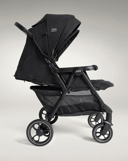 Joie Estrella Twin Stroller-Individually Adjustable Near Flat Reclining Seat-One Hand Fold-2 Years Warranty-Eclipse