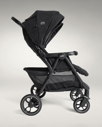 Joie Estrella Twin Stroller-Individually Adjustable Near Flat Reclining Seat-One Hand Fold-2 Years Warranty-Eclipse