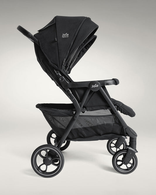 Joie Estrella Twin Stroller-Individually Adjustable Near Flat Reclining Seat-One Hand Fold-2 Years Warranty-Eclipse