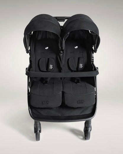 Joie Estrella Twin Stroller-Individually Adjustable Near Flat Reclining Seat-One Hand Fold-2 Years Warranty-Eclipse