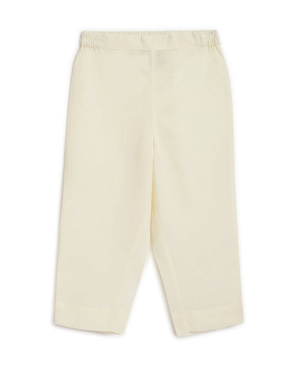 Tiber Taber Yellow Kurta Pajama Set-Classic Zari-Cotton-For Infants