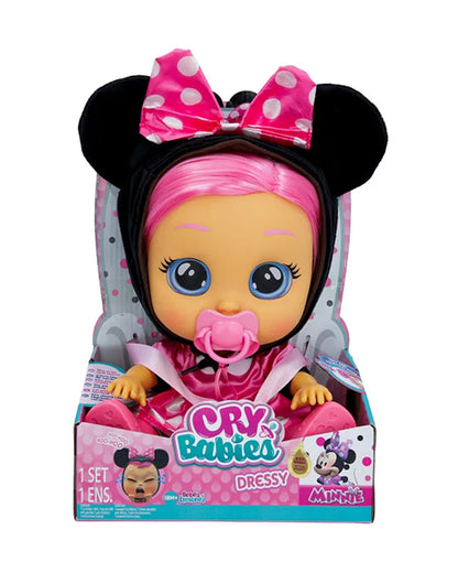 IMC Cry Babies Dressy Minnie Play Doll-Encourage Imaginative Play-12M+