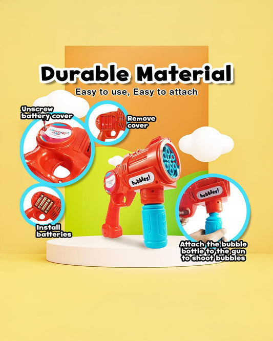 Shooting Star Bubble Blaster with Solution Bottle-Indoor Toy-With LED Light & Bubble Solution-1000 Bubbles Per Minute-Orange-36M+
