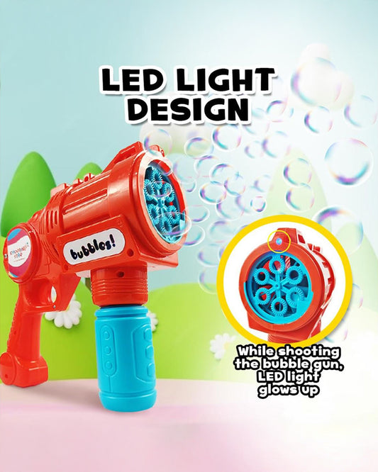 Shooting Star Bubble Blaster with Solution Bottle-Indoor Toy-With LED Light & Bubble Solution-1000 Bubbles Per Minute-Orange-36M+