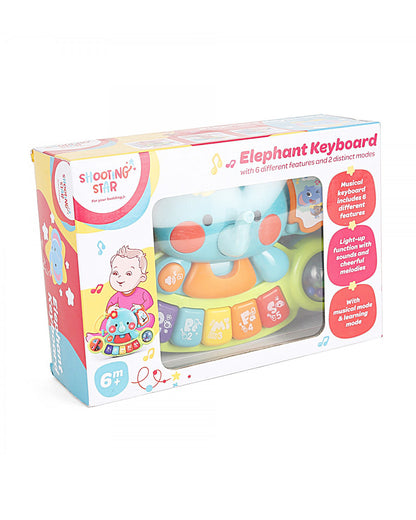 Shooting Star Elephant Keyboard Musical Toy-2 Distinct Modes-Promotes Cognitive Development-6M+