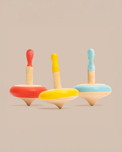 Shumee Wooden Spin Tops-Indoor Toy-Set Of 3-Wooden & Non Toxic-36M+
