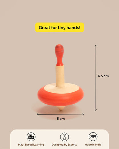 Shumee Wooden Spin Tops-Indoor Toy-Set Of 3-Wooden & Non Toxic-36M+