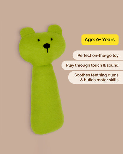 Shumee Bear Plush Rattle Toy-Enhances Motor Skills-0M+