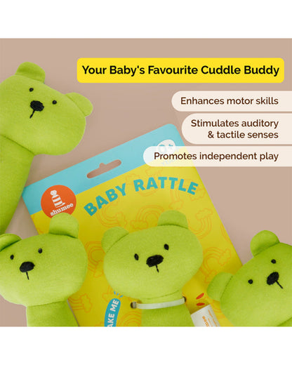 Shumee Bear Plush Rattle Toy-Enhances Motor Skills-0M+
